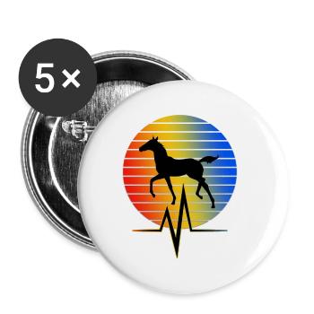 Pferd - EKG - Buttons klein 25 mm (5er Pack) - Weiß - Vorne