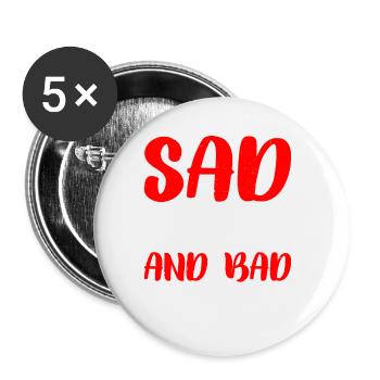 Triste solitaire et mauvais en mathématiques 2 - Lot de 5 petits badges (25 mm) - blanc - Devant