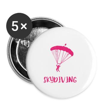 Skydiving Lover Girls Just A Girl Who - Lot de 5 petits badges (25 mm) - blanc - Devant