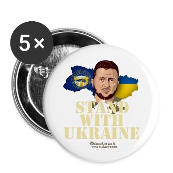 Ukraine US-Bundesstaat Nebraska Selenskyj - Buttons klein 25 mm (5er Pack) - Weiß - Vorne