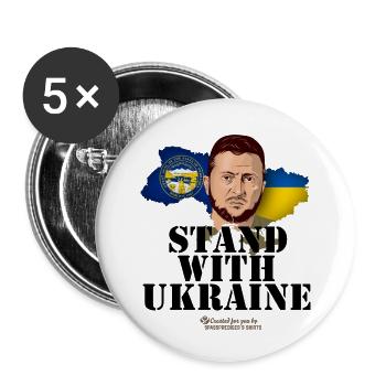 Nebraska Ukraine Fahnen - Buttons klein 25 mm (5er Pack) - Weiß - Vorne