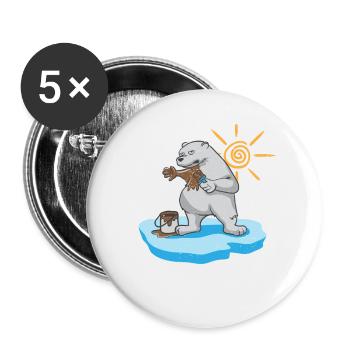 Environmental Protection Climate Change Earth Day Polar Bear Demo - Buttons small 1''/25 mm (5-pack) - white - Front