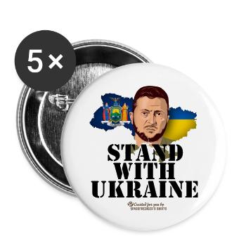 Ukraine Staat New York Selenskyj - Buttons klein 25 mm (5er Pack) - Weiß - Vorne