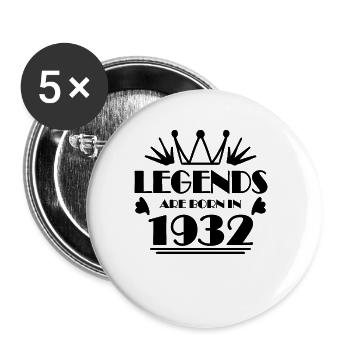 1932 - Jahrgang 1932 - Buttons klein 25 mm (5er Pack) - Weiß - Vorne