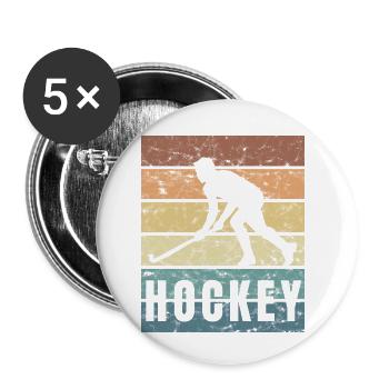 Hockey Sport Passion Team Sports - Buttons small 1''/25 mm (5-pack) - white - Front