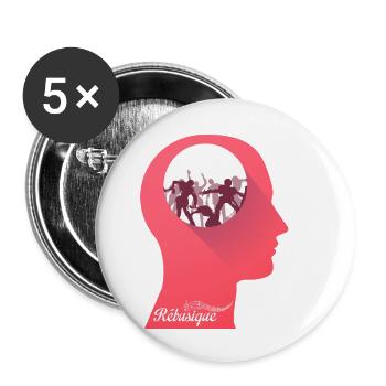 In your head Zombie - Lot de 5 petits badges (25 mm) - blanc - Devant