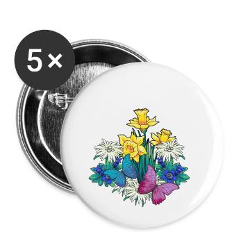 Österreich Tirol Frühling Natur Naturliebhaber Alm - Buttons klein 25 mm (5er Pack) - Weiß - Vorne