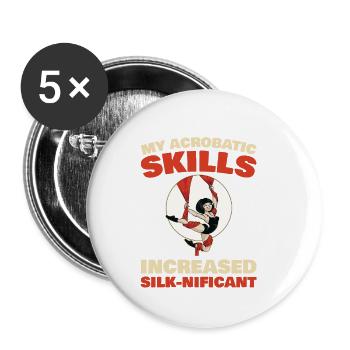 My acrobatic skills have improved - Buttons small 1''/25 mm (5-pack) - white - Front