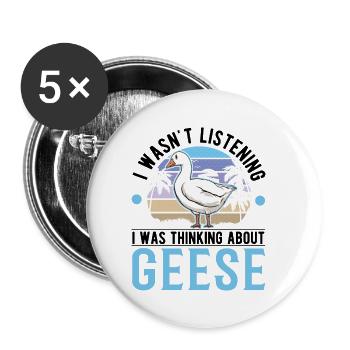 Gänse Gänsezüchter Gans - Buttons klein 25 mm (5er Pack) - Weiß - Vorne