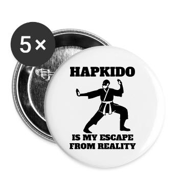 Hapkido Kampfsport Kampfkunst Judo Aikido Karate - Buttons klein 25 mm (5er Pack) - Weiß - Vorne