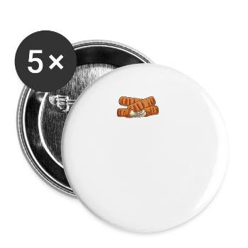 Mozzarella Sticks Heartbeat - Buttons small 1''/25 mm (5-pack) - white - Front