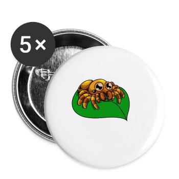 Kawaii Springspinne - Buttons klein 25 mm (5er Pack) - Weiß - Vorne