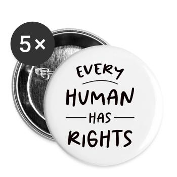 Menschenrechte Politik Freiheit Demonstrieren - Buttons klein 25 mm (5er Pack) - Weiß - Vorne