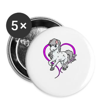 Pferdeliebhaber - Appaloosa - Buttons klein 25 mm (5er Pack) - Weiß - Vorne