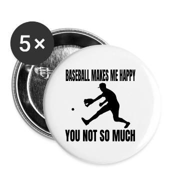 Baseball Geschenk Baseballliebhaber Baseballspiel - Buttons klein 25 mm (5er Pack) - Weiß - Vorne