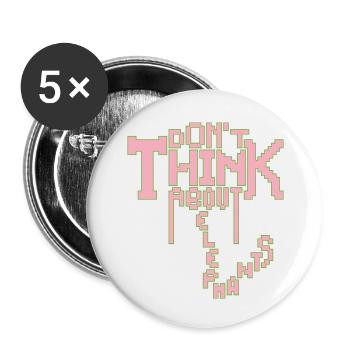 ÉLÉPHANT - Lot de 5 petits badges (25 mm) - blanc - Devant
