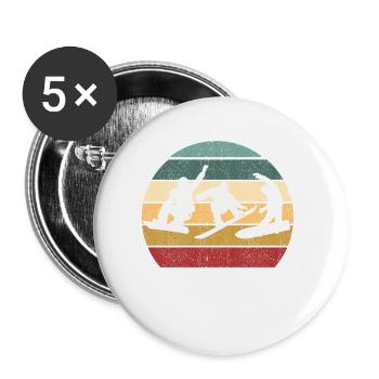 Freestyle Snowboarder Jumping Freestyle Downhill - Buttons small 1''/25 mm (5-pack) - white - Front