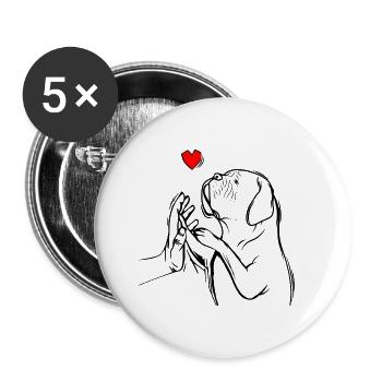 Dogue de Bordeaux Bordeauxdogge Hunde - Buttons klein 25 mm (5er Pack) - Weiß - Vorne