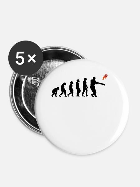 Kricketspieler Cricket-game Evolution - Buttons klein 25 mm (5er Pack) - Weiß
