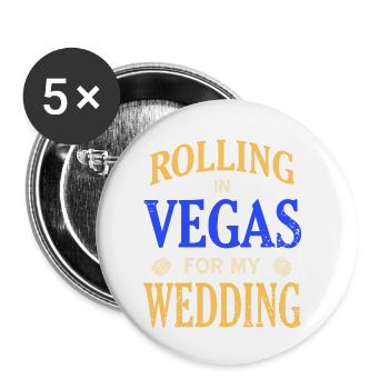 Rolling In Vegas For My Wedding Cool Retro T-Shirt - Buttons klein 25 mm (5er Pack) - Weiß - Vorne