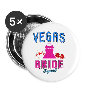 Vegas Bride Squad Retro Vegas Wedding T-Shirt - Buttons klein 25 mm (5er Pack) - Weiß - Vorne
