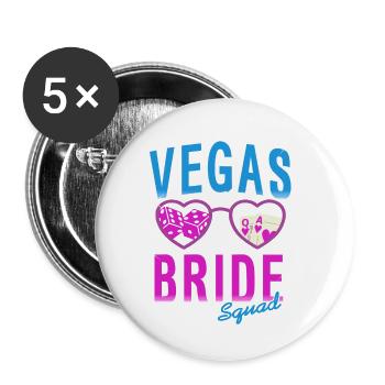 Mignon Retro Vegas Bride Squad Vegas T-shirt de mariage - Lot de 5 petits badges (25 mm) - blanc - Devant