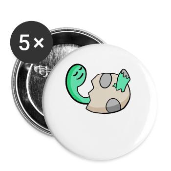 Dinosaur Egg Dino Baby Motif - Buttons small 1''/25 mm (5-pack) - white - Front