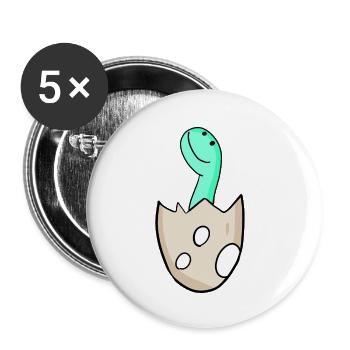 Motif Dino d’œuf de dinosaure - Lot de 5 petits badges (25 mm) - blanc - Devant