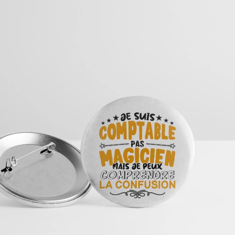 Comptable pas Magicien | le Meilleur Comptable ca Lot de 5 petits badges (25 mm)