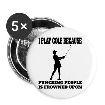 Golf Golfschläger Golfspielerin Spruch Golfball - Buttons klein 25 mm (5er Pack) - Weiß - Vorne