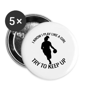 Handball Frau Damen Handballerin Handballspielerin - Buttons klein 25 mm (5er Pack) - Weiß - Vorne