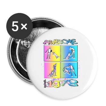 Awesome since 1978. Agility, Hundetraining - Buttons small 1''/25 mm (5-pack) - white - Front