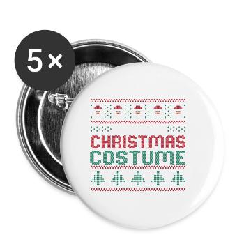 Due to Inflation Christmas Sweaters Funny Xmas - Buttons small 1''/25 mm (5-pack) - white - Front