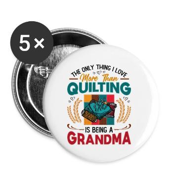 Nähen Quilter Oma Quilten - Buttons klein 25 mm (5er Pack) - Weiß - Vorne