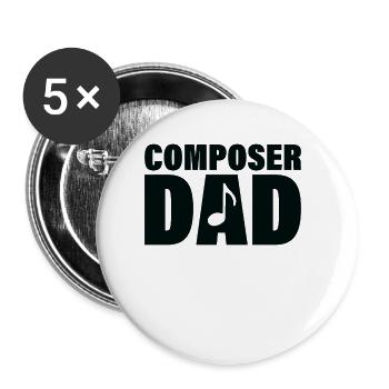Job - Komponist Vater - Buttons klein 25 mm (5er Pack) - Weiß - Vorne