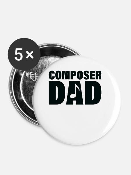Job - Komponist Vater - Buttons klein 25 mm (5er Pack) - Weiß
