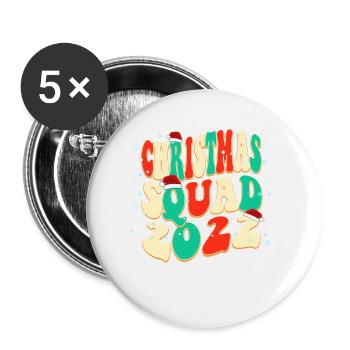 Weihnachtskader 2022, Classic Vintage Christmas - Buttons klein 25 mm (5er Pack) - Weiß - Vorne