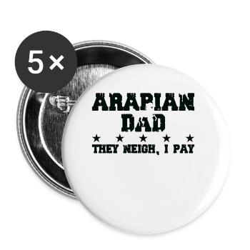 Père du cheval - Arabe - Lot de 5 petits badges (25 mm) - blanc - Devant