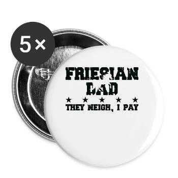 Pferdedad - Frisian - Buttons small 1''/25 mm (5-pack) - white - Front