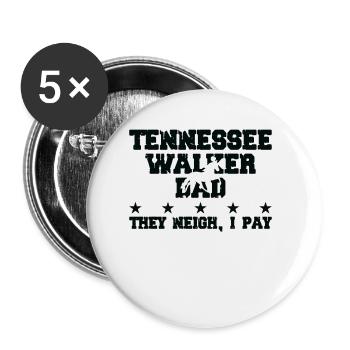 Pferdevater - Tennessee Walker - Buttons klein 25 mm (5er Pack) - Weiß - Vorne