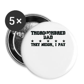 Père cheval - pur-sang - Lot de 5 petits badges (25 mm) - blanc - Devant