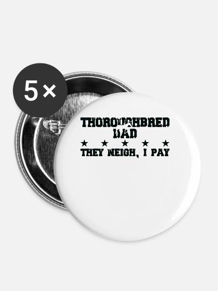 Pferdevater - Vollblut - Buttons klein 25 mm (5er Pack) - Weiß
