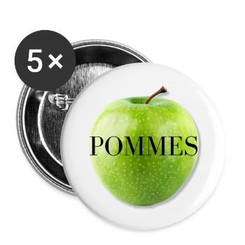 Apple Design - Modern - New - Delicious - Buttons small 1''/25 mm (5-pack) - white - Front