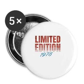Edition Limitée 1978 Millésime - Lot de 5 petits badges (25 mm) - blanc - Devant