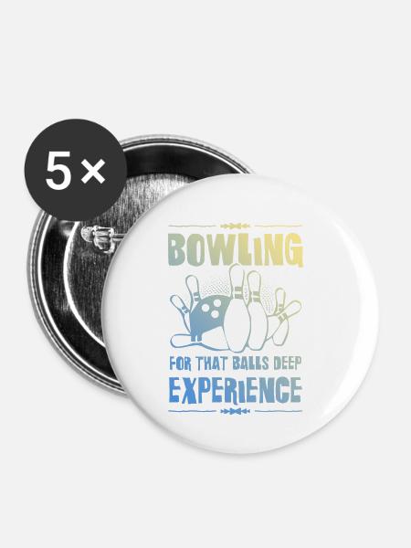Bowling Experiment - Buttons klein 25 mm (5er Pack) - Weiß
