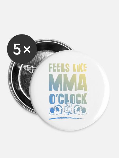 Mma Mixed matrial arts - Buttons klein 25 mm (5er Pack) - Weiß