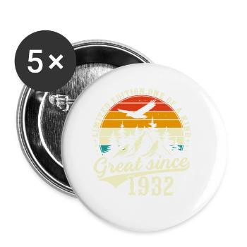 Einzigartig seit 1932 - Buttons klein 25 mm (5er Pack) - Weiß - Vorne