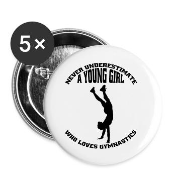 Gymnastics Floor Gymnastics Gymnastics Club Gymnastics Girls - Buttons small 1''/25 mm (5-pack) - white - Front