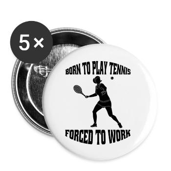 Tennisspielerin Tennis Tennisschläger Tennisverein - Buttons klein 25 mm (5er Pack) - Weiß - Vorne