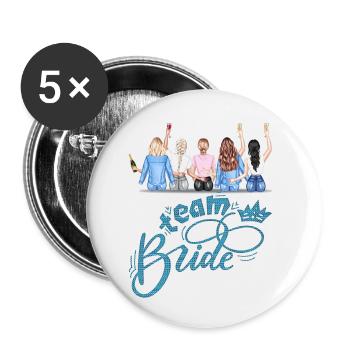 Bride bride wedding stag party bridesmaid party stag party - Buttons small 1''/25 mm (5-pack) - white - Front